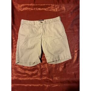 Black Brown 1826 Shorts Mens W34 Khaki Flat Front Chino Casual Short Belt Loops
